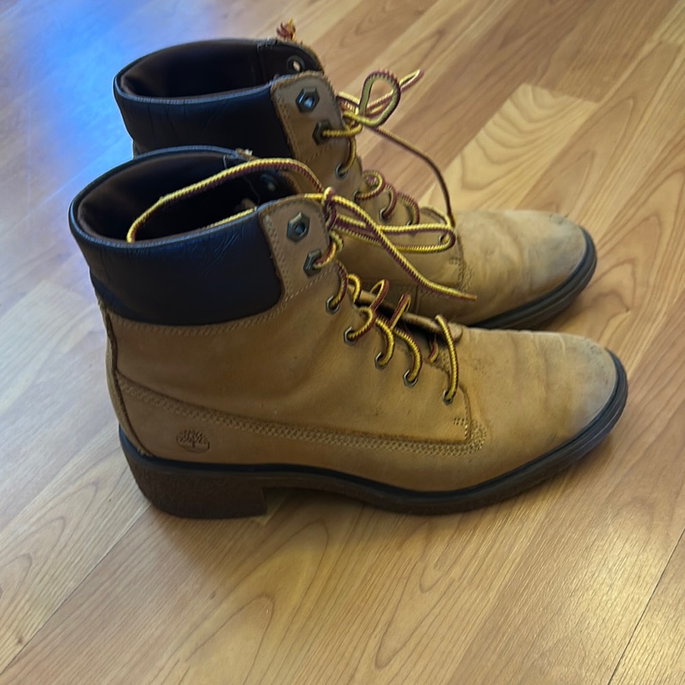 Timberland Tan and Black Combat Boots
